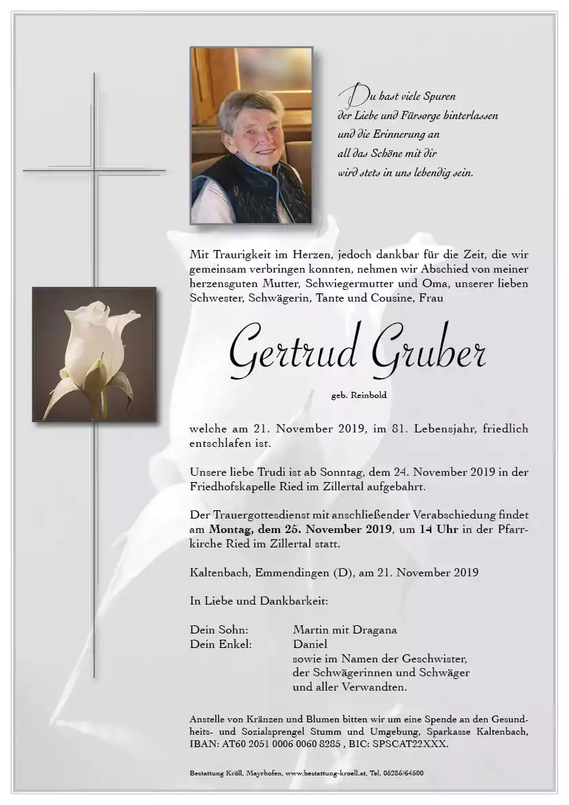 Parte von Gertrud Gruber